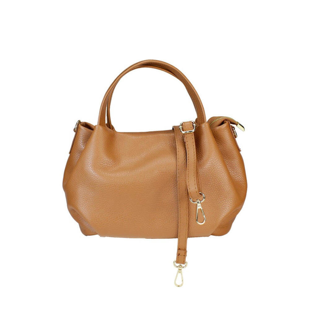 Classic Camel Italian Leather Satchel – Handcrafted in Italy